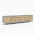 Kommode hängend | niedrig | breit | sechs Türen | variable Einlegeböden