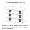 Kommode hängend | vier Türen | eine Schublade | variable Einlegeböden