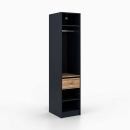 Kleiderschrank offen | schmal | mit einer Mittelschublade und Kleiderstange