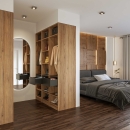 Kleiderschrank offen | schmal | mit einer Mittelschublade und Kleiderstange