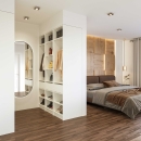 Kleiderschrank offen | schmal | mit einer Mittelschublade und Kleiderstange