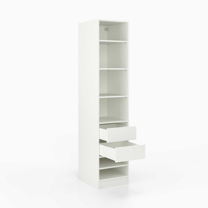 Kleiderschrank offen | schmal | mit zwei Mittelschubladen...