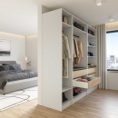 Kleiderschrank offen | schmal | mit Kleiderstange und Einlegeböden