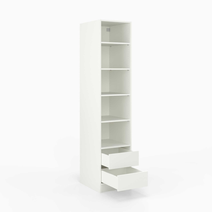 Kleiderschrank offen | schmal | mit zwei Schubladen und...