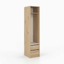 Kleiderschrank offen | schmal | mit zwei Schubladen und Kleiderstange