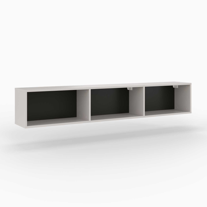 Wandregal | niedrig | breit | drei Fächer | variable...