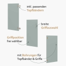 Türflügel | Doppeltür | hoch| mit Topfbändern und Griffen